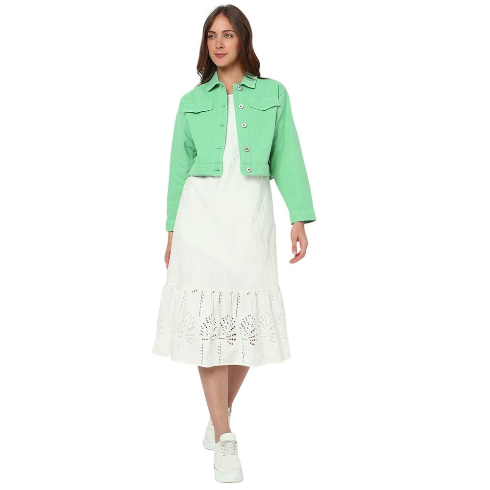 Denim Cotton Regular Fit Women's Casual Jacket - Image 4