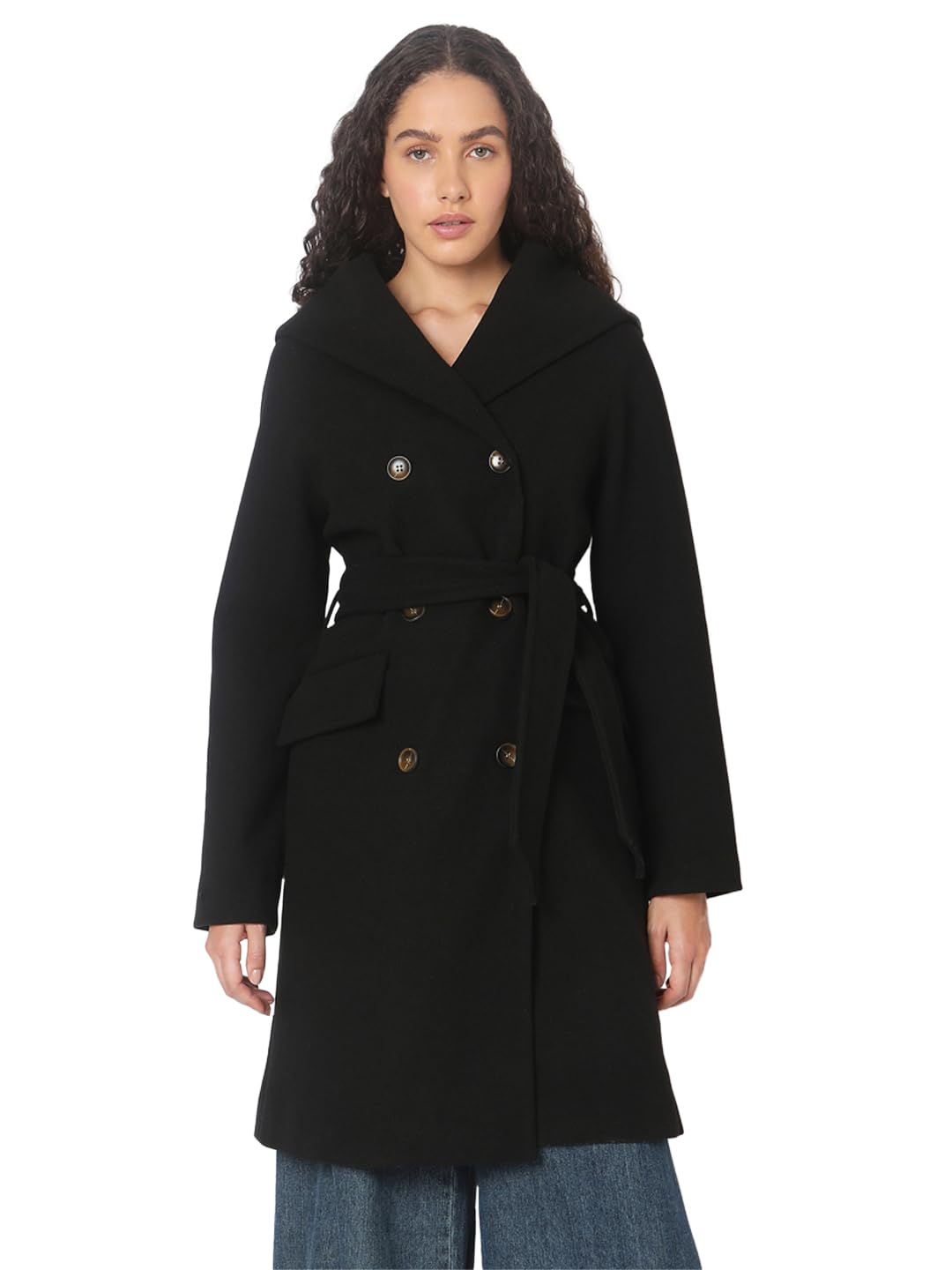 Polyester Women's Standard Length A-Line Coat