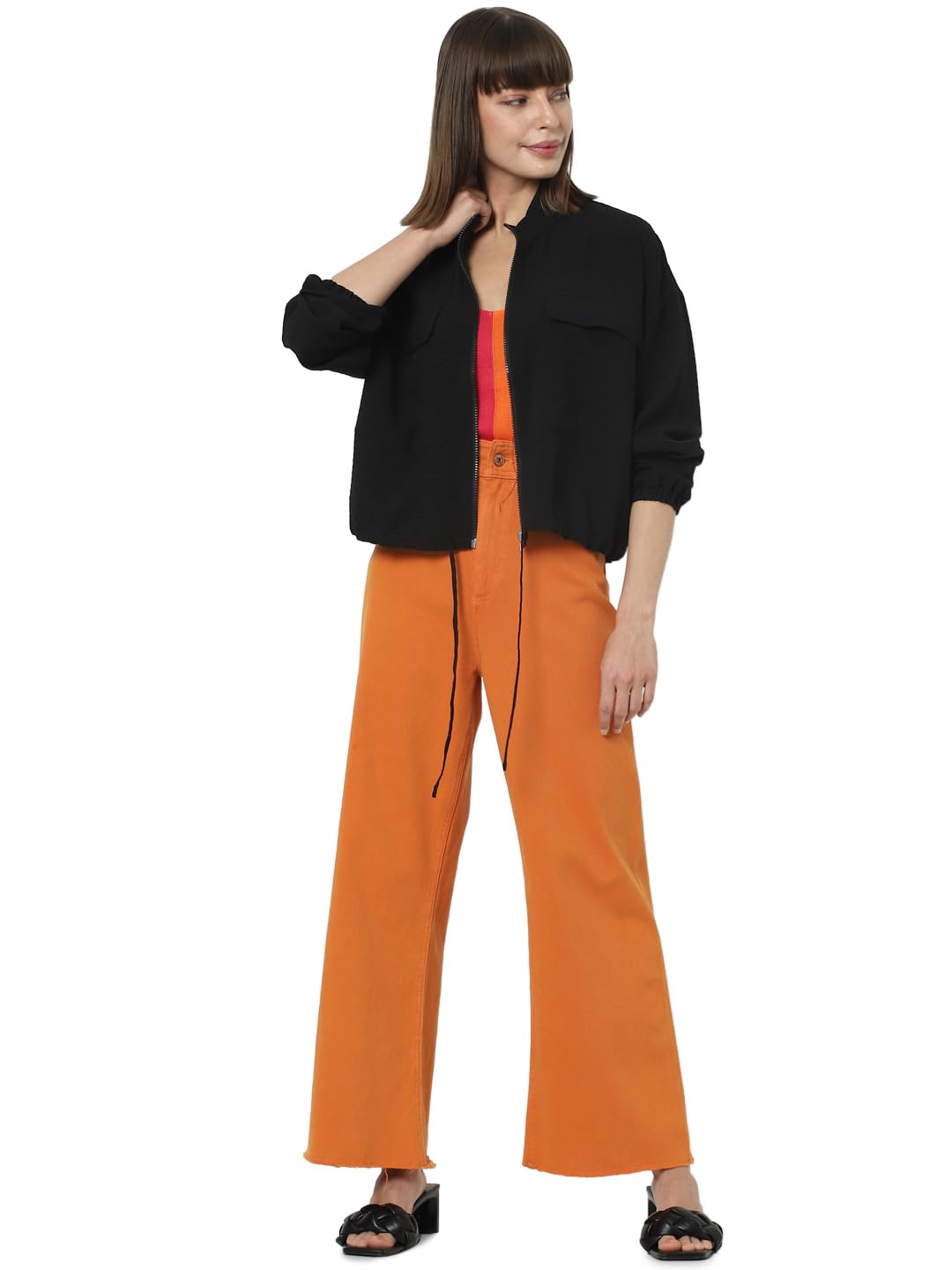 Women's Polyester Blend Crop Casual Jacket - Image 5