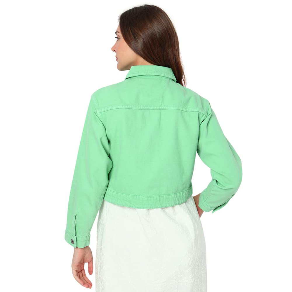 Denim Cotton Regular Fit Women's Casual Jacket - Image 2