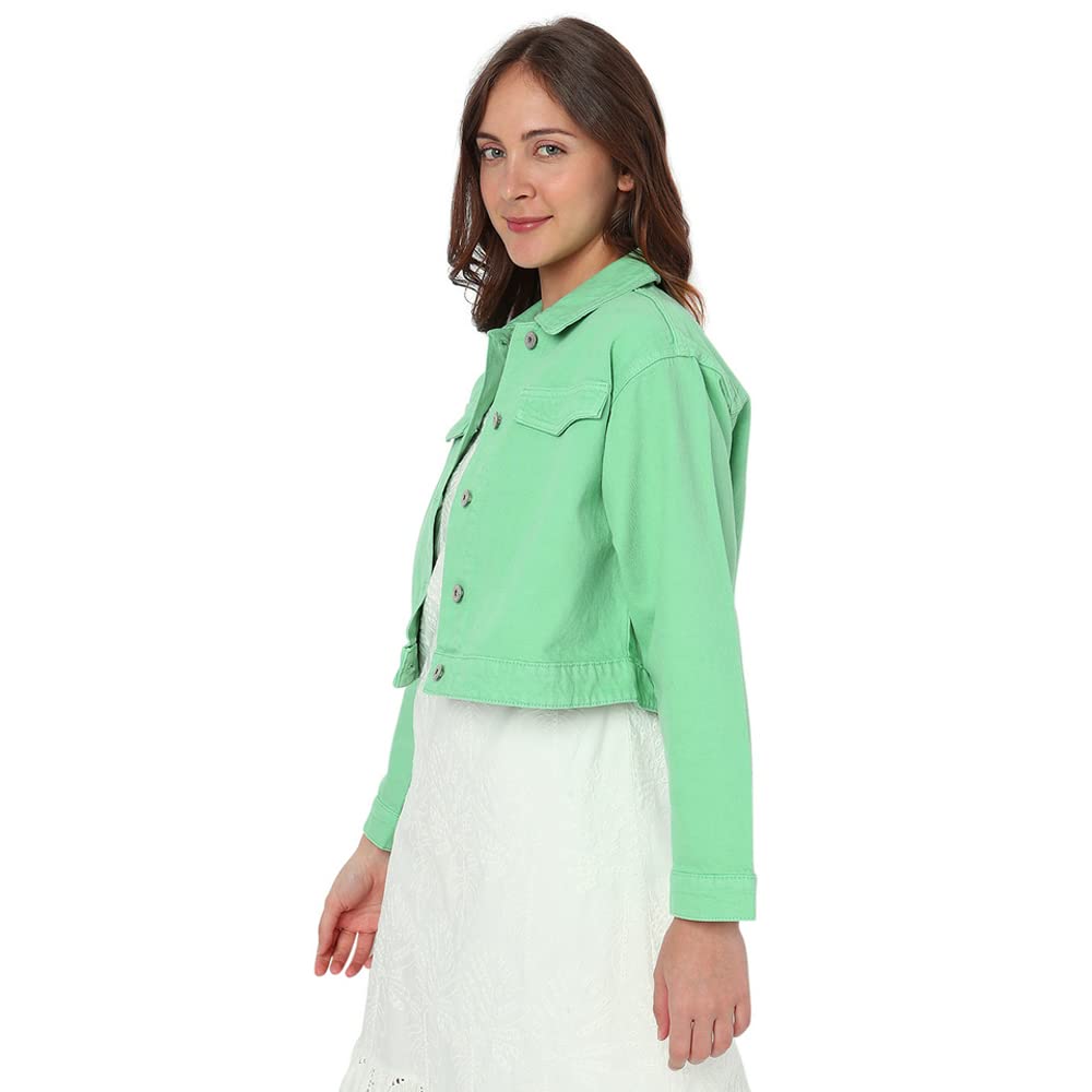 Denim Cotton Regular Fit Women's Casual Jacket - Image 3