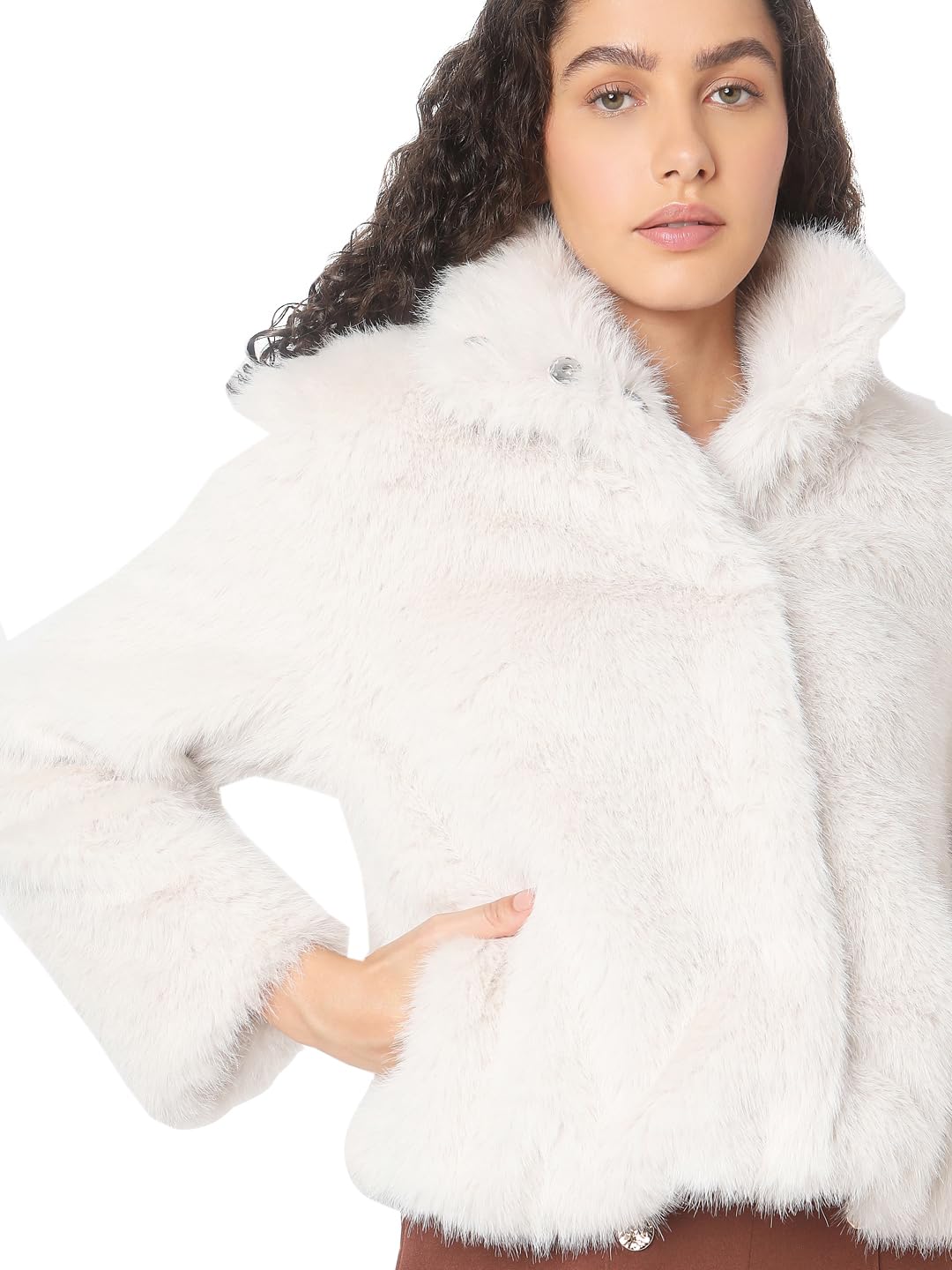 Womens Regular Fit Beige Jacket - Image 6