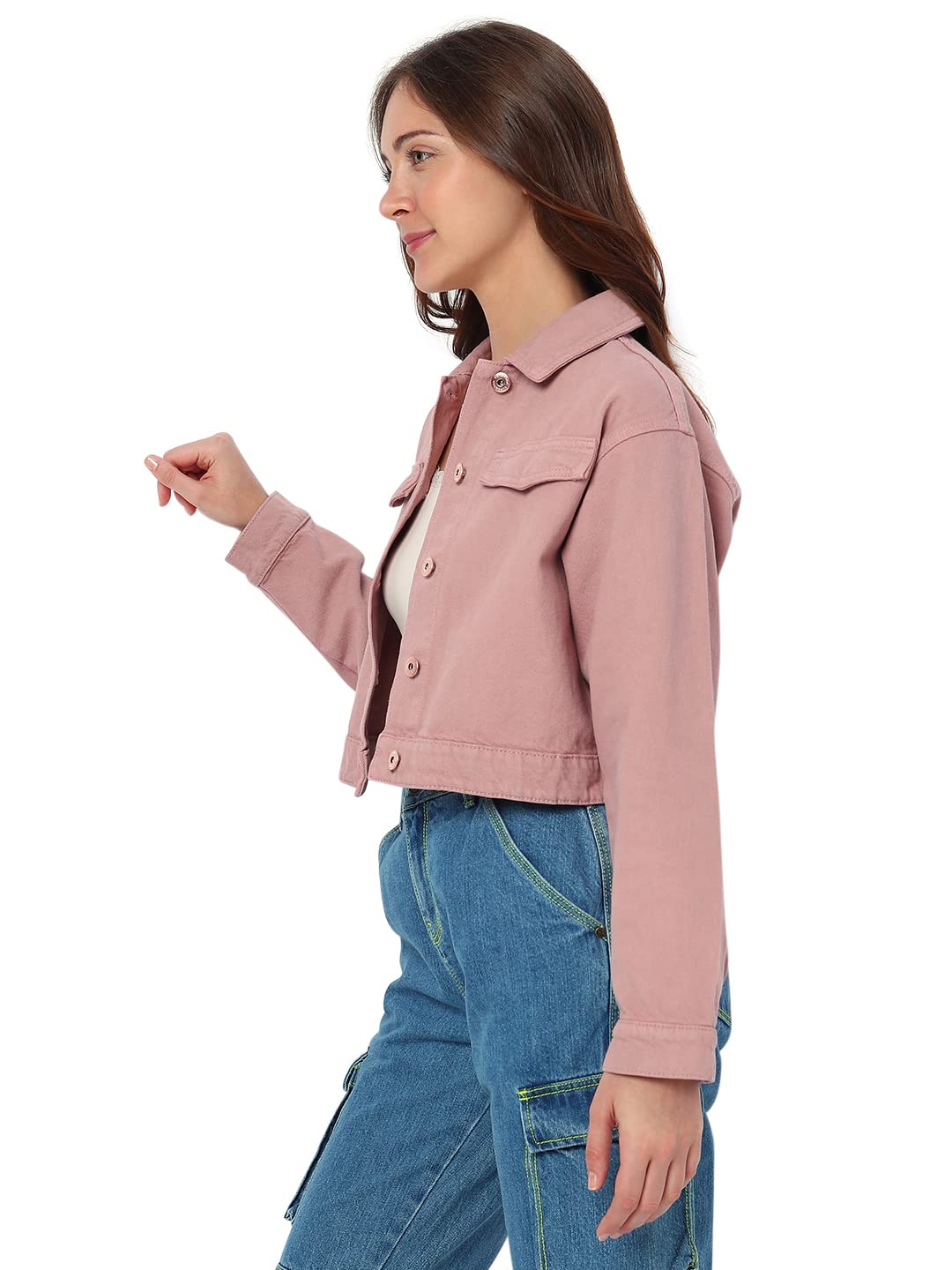 Denim Cotton Regular Fit Women's Jacket - Image 3