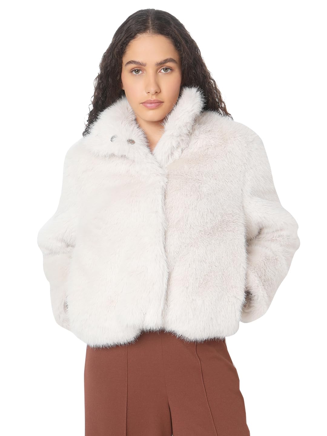 Womens Regular Fit Beige Jacket