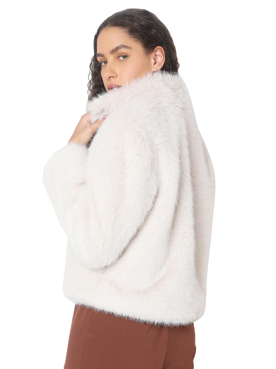 Womens Regular Fit Beige Jacket - Image 4