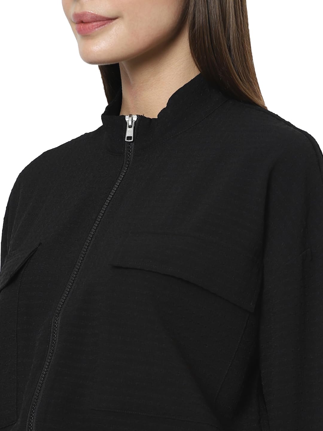 Women's Polyester Blend Crop Casual Jacket - Image 7