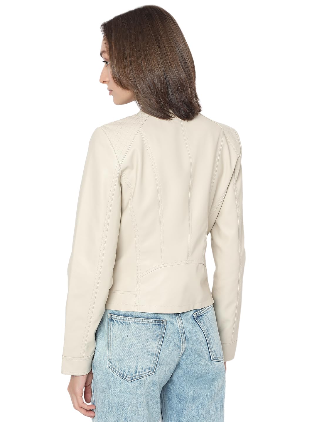 Women's Regular Fit Beige Jacket - Image 4