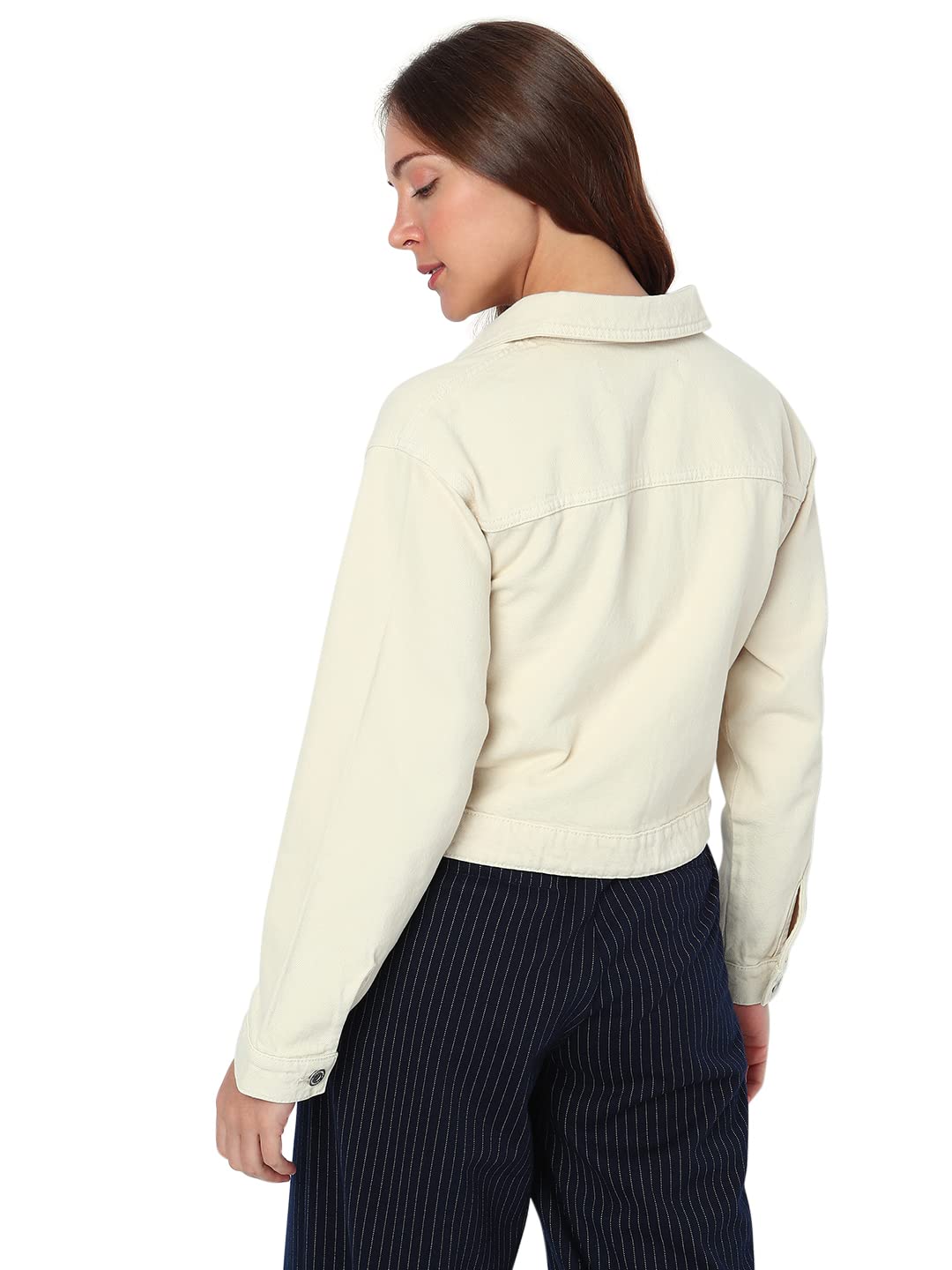 Denim Cotton Regular Fit Women's Jacket - Image 4