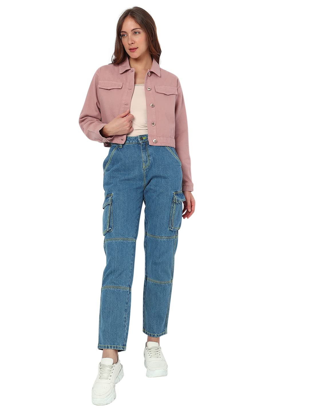 Denim Cotton Regular Fit Women's Jacket - Image 5