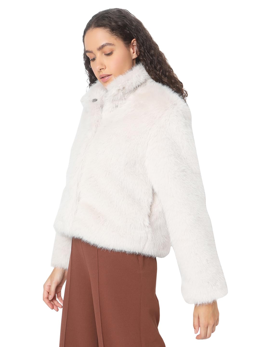 Womens Regular Fit Beige Jacket - Image 3