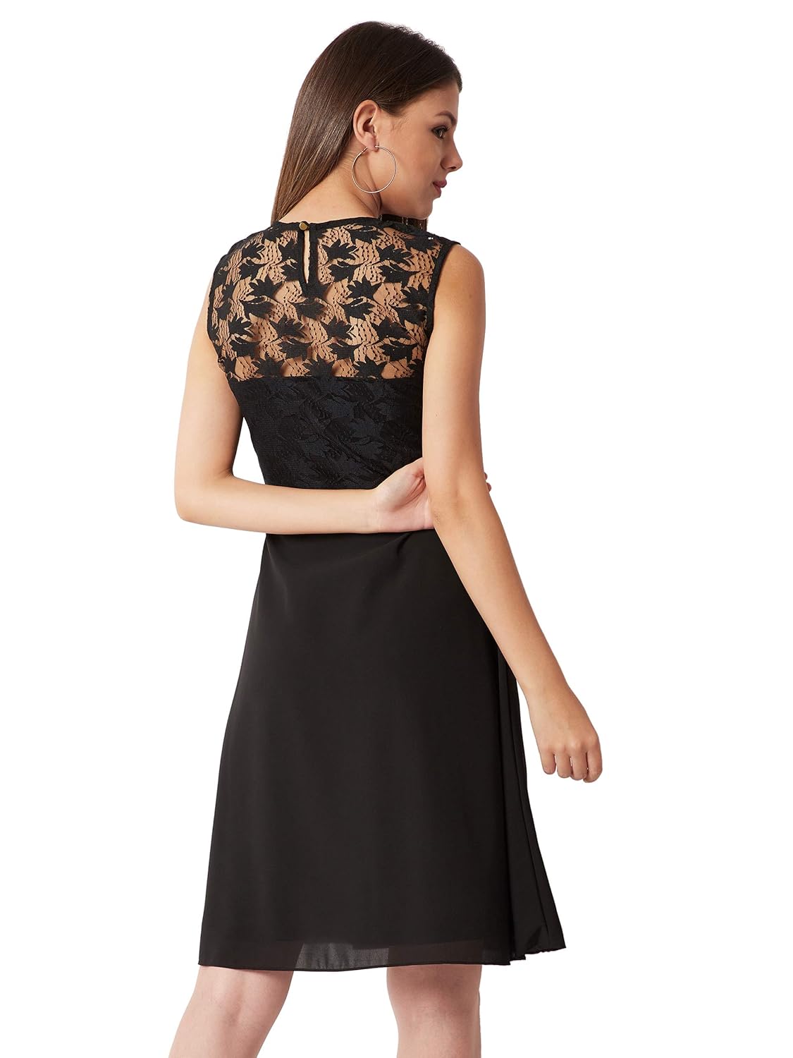 Georgette Women's Solid Round Neck Full Sleeves Hooded Boxy Crop Sweatshirt - Image 4