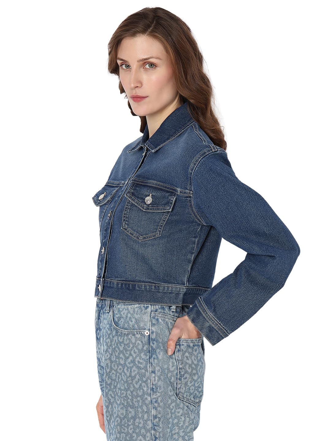 Women's Standard Length Denim Jacket - Image 3