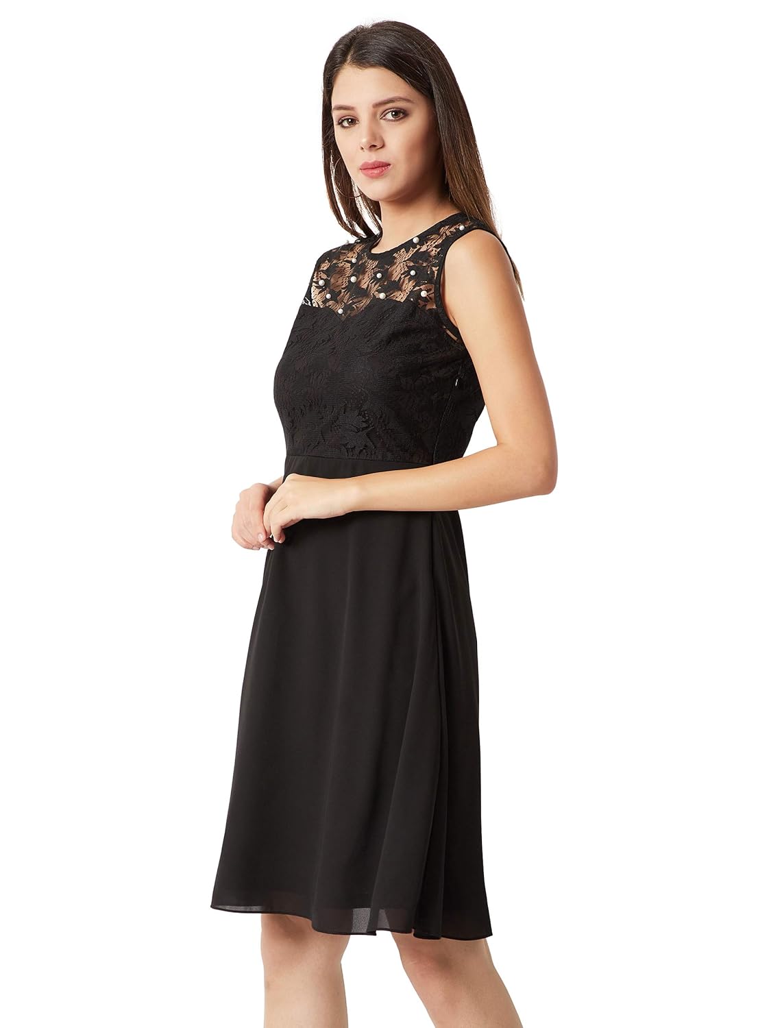 Georgette Women's Solid Round Neck Full Sleeves Hooded Boxy Crop Sweatshirt - Image 3