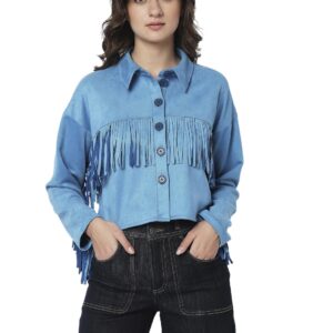 Polyester Women's Standard Length Casual Jacket