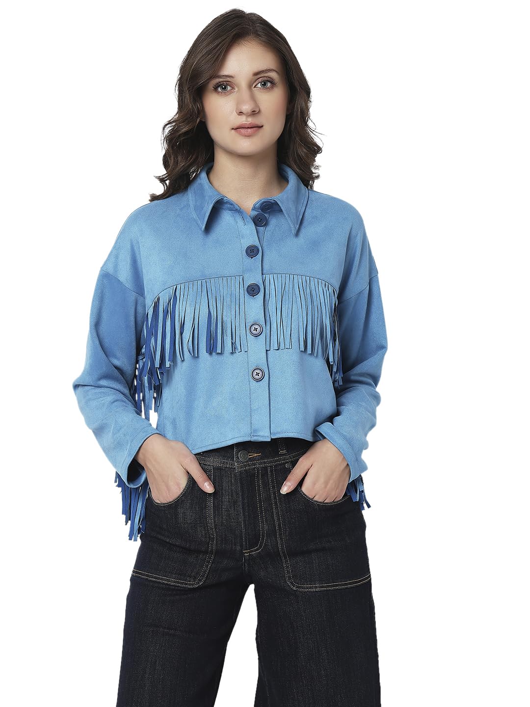 Polyester Women's Standard Length Casual Jacket