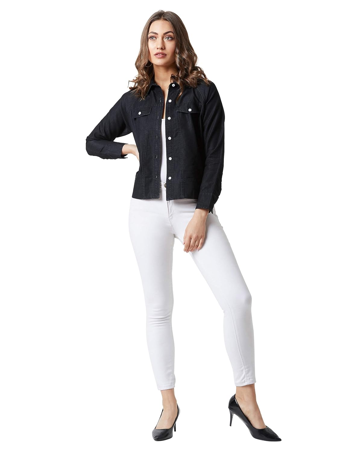 Women's Denim Blouson Regular Fit Jacket - Image 2