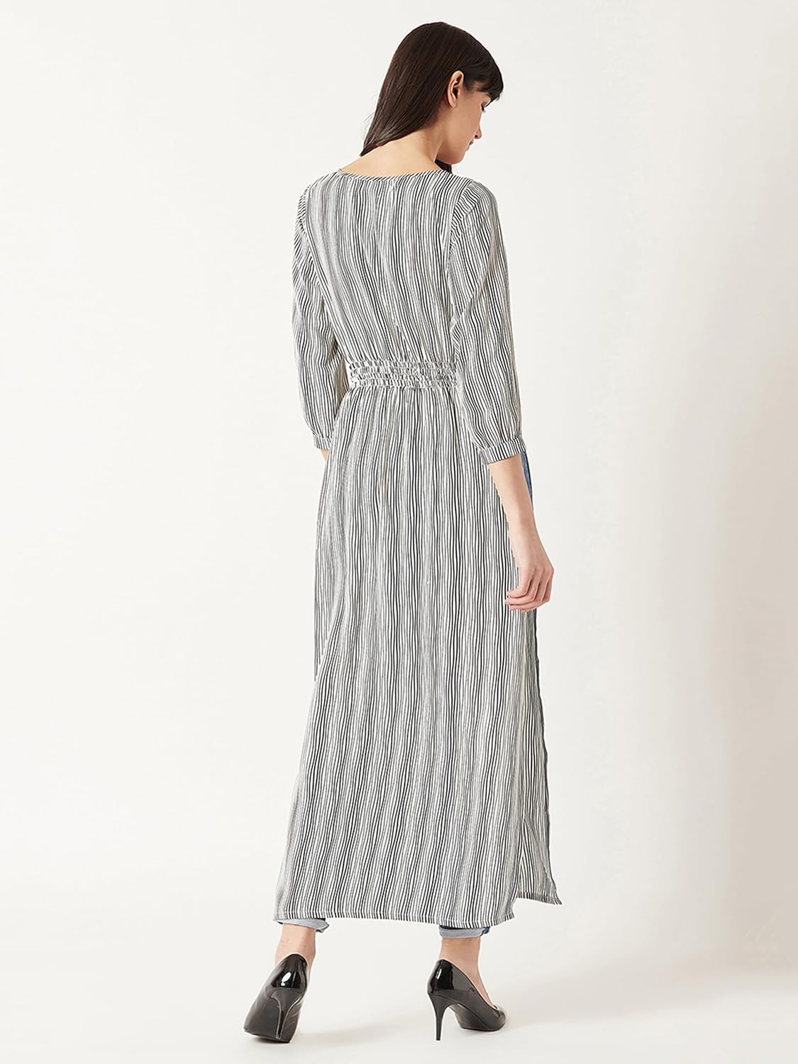 Women's Striped Relaxed Fit Waist Elasticated - Image 5