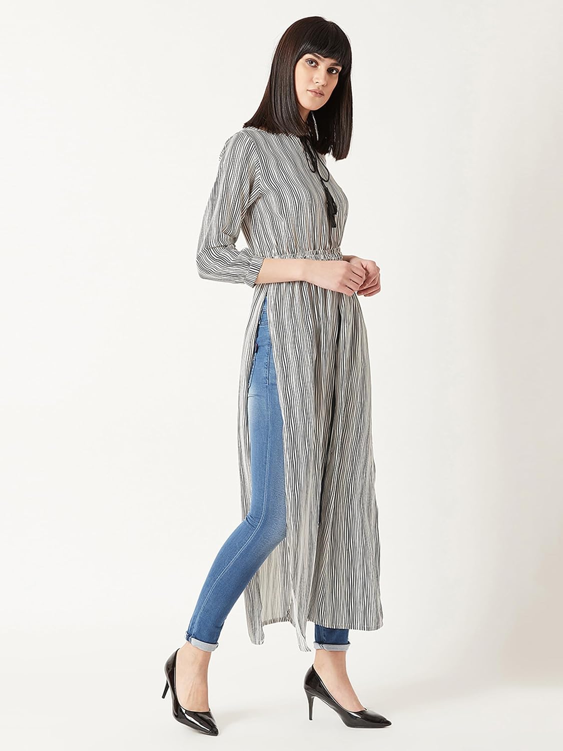 Women's Striped Relaxed Fit Waist Elasticated - Image 3