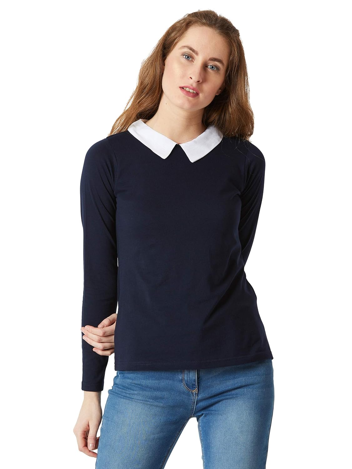 Women's Cotton Full Sleeve Collared Regular Fit Top