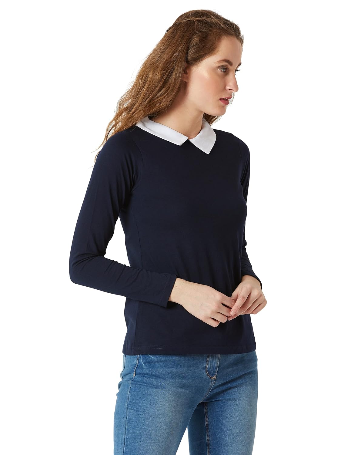 Women's Cotton Full Sleeve Collared Regular Fit Top - Image 4