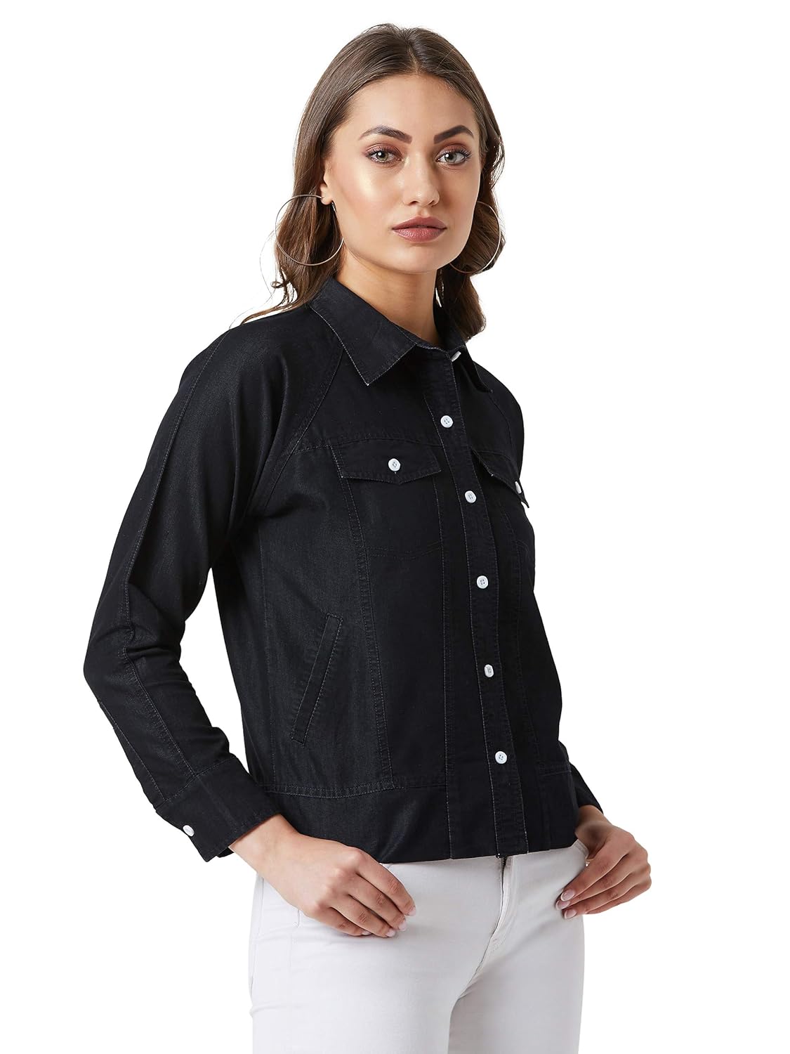Women's Denim Blouson Regular Fit Jacket - Image 3