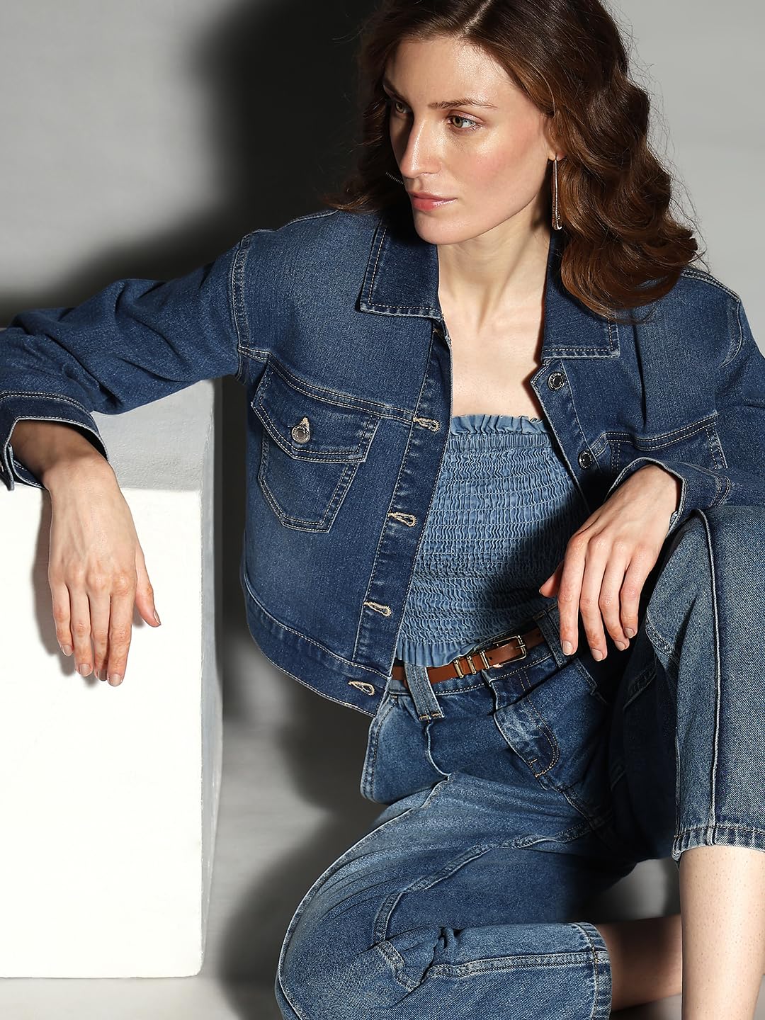 Women's Standard Length Denim Jacket - Image 2