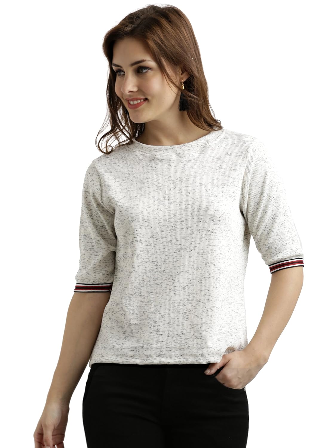 Women's Yellow Short Sleeve Round Neck Solid Lace Panelled Top - Image 8