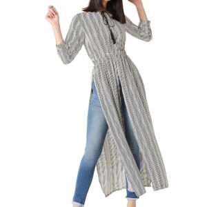 Women's Striped Relaxed Fit Waist Elasticated