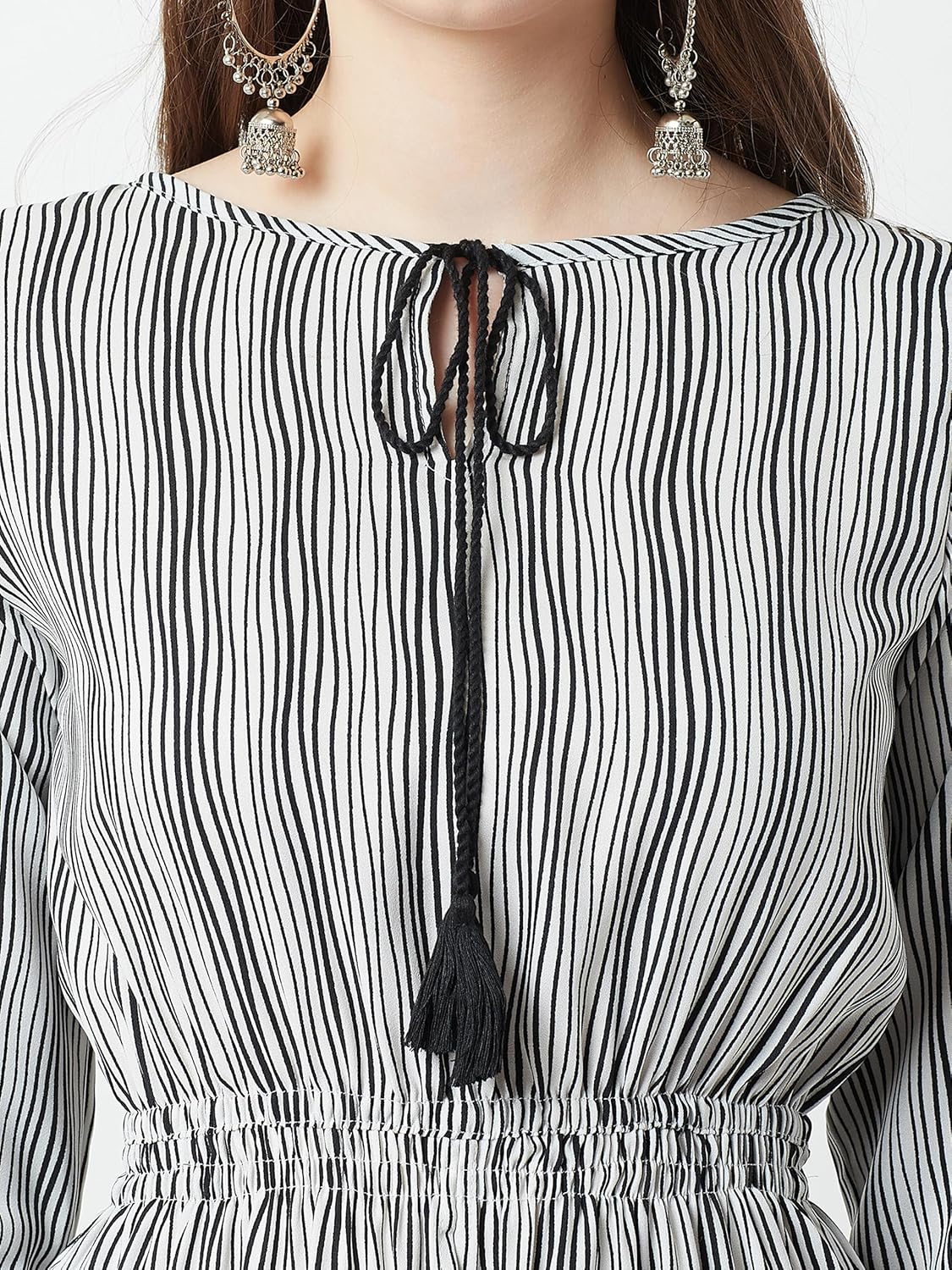 Women's Striped Relaxed Fit Waist Elasticated - Image 6