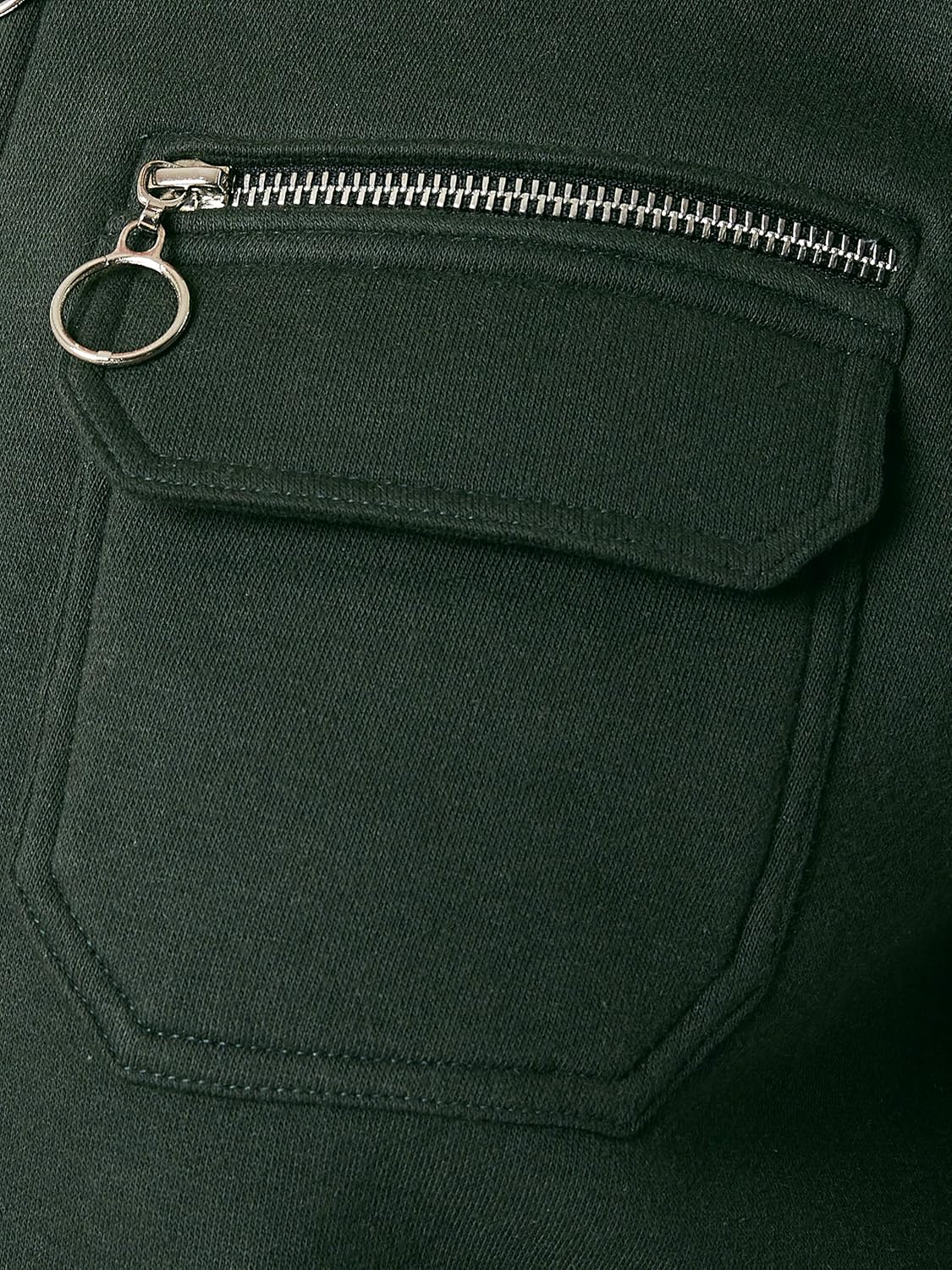 Women's Grey Collared Full Sleeves Solid Bomber Cropped Jacket - Image 13