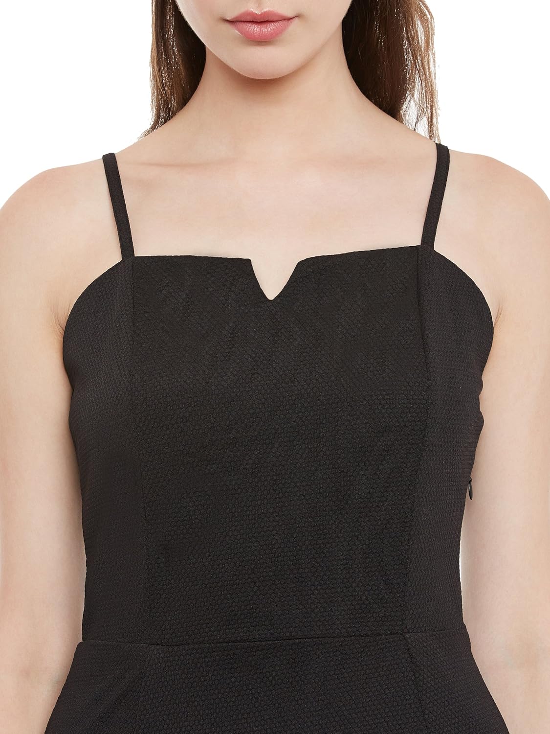 Women' s Black Solid Sleeveless Square Neck Mini Bodycon Dress - Image 10
