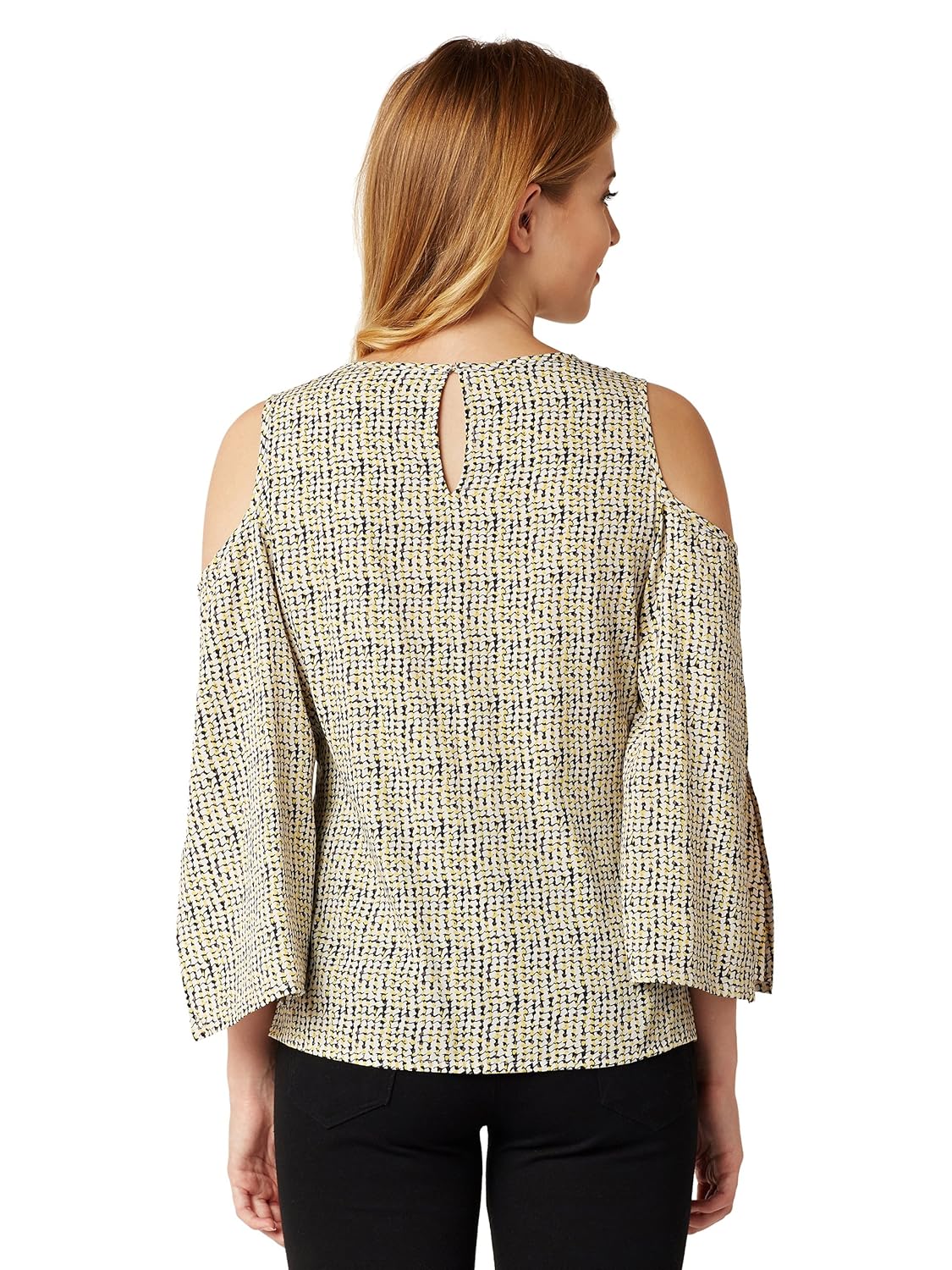 Women's Coral Ribbed Cold Shoulder Relaxed Fit Top - Image 5